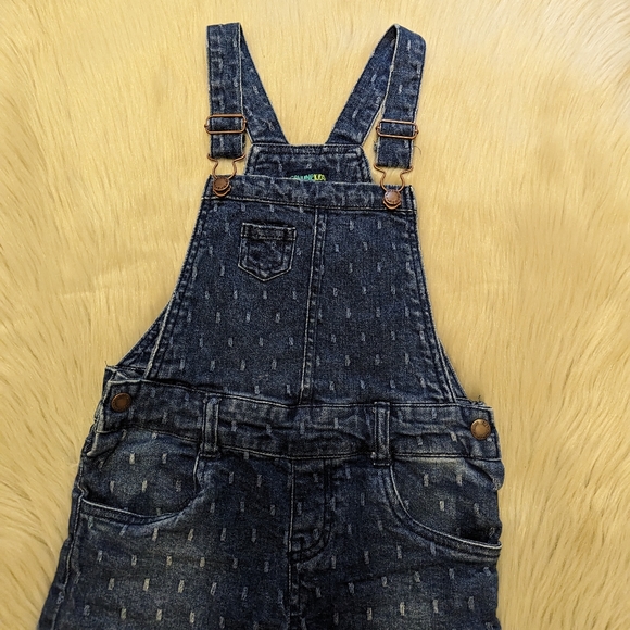 Genuine Kids by OshKosh dark blue denim overalls size 5T - Picture 3 of 8
